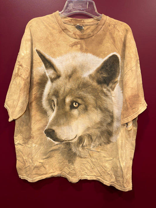 Vtg The Mountain Wolf Print T-Shirt (XL)