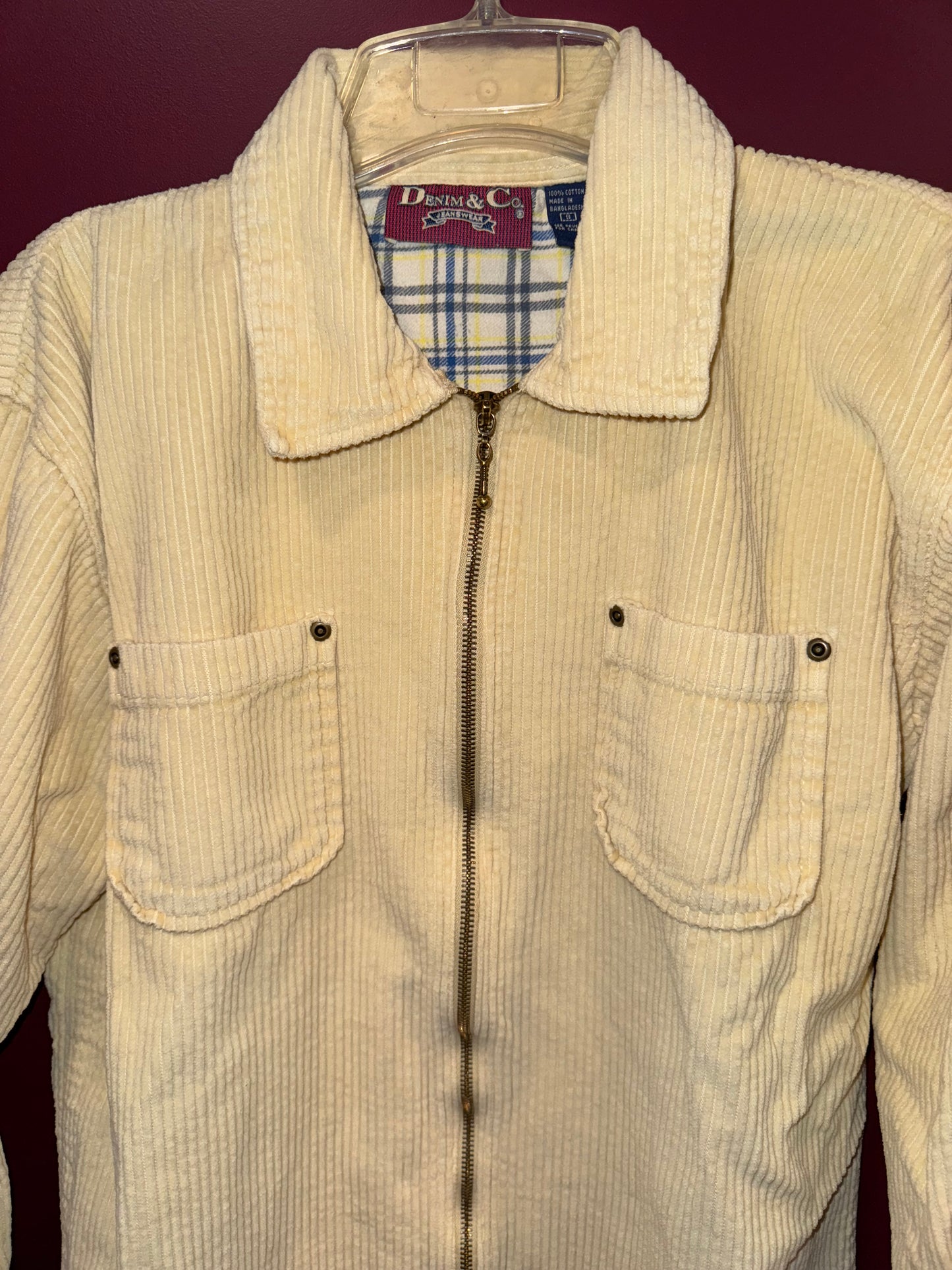 Vtg Denim & Co. Corduroy Zip Up Jacket (Small)